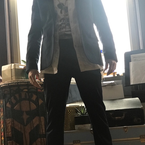 B Scott Extra Long Linen Cotton Blend Oxford - Picture 2 of 6